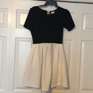 NWOT Lularoe Amelia Dress Black / White Medium